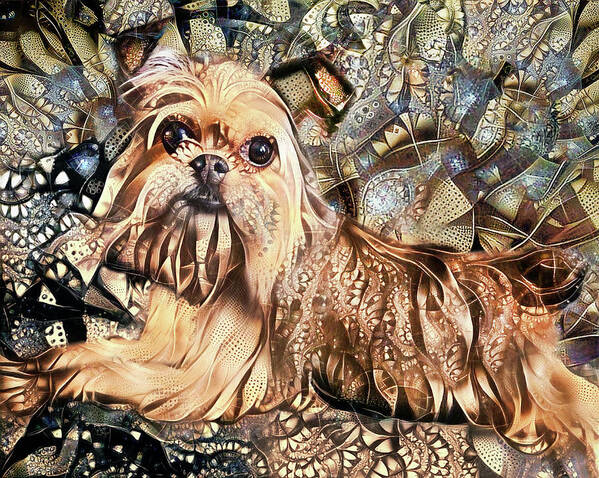 Brussels Griffon Poster featuring the mixed media A Brussels Griffon Dog Named Winston by Peggy Collins