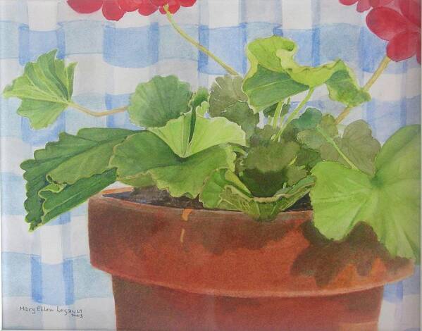 Flowers Poster featuring the painting A Geranium is a Geranium is a Geranium...... by Mary Ellen Mueller Legault