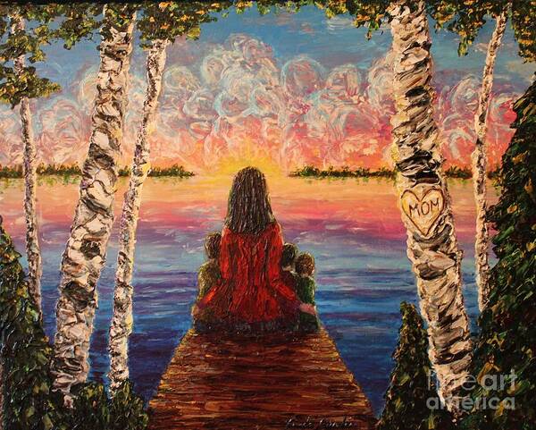 Lake Poster featuring the painting A Mother's Love by Linda Donlin