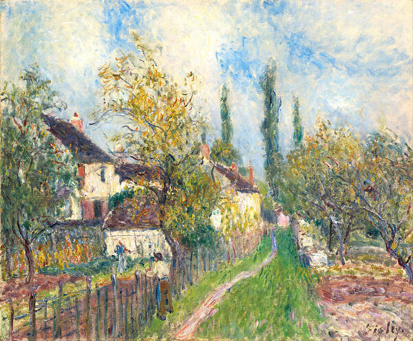  Poster featuring the painting A path at Les Sablons by Alfred Sisley