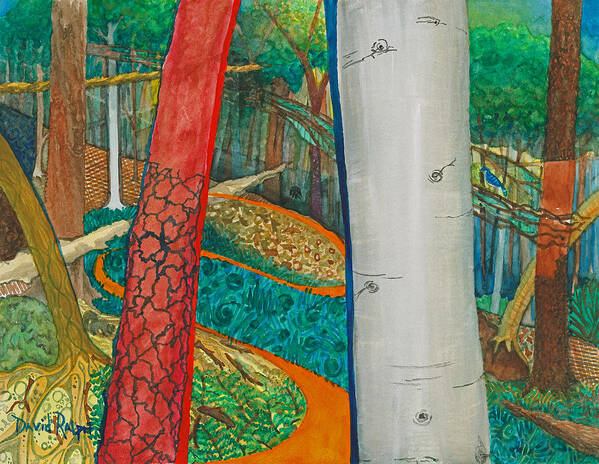 Woods Poster featuring the painting A Walk in the Woods by David Ralph