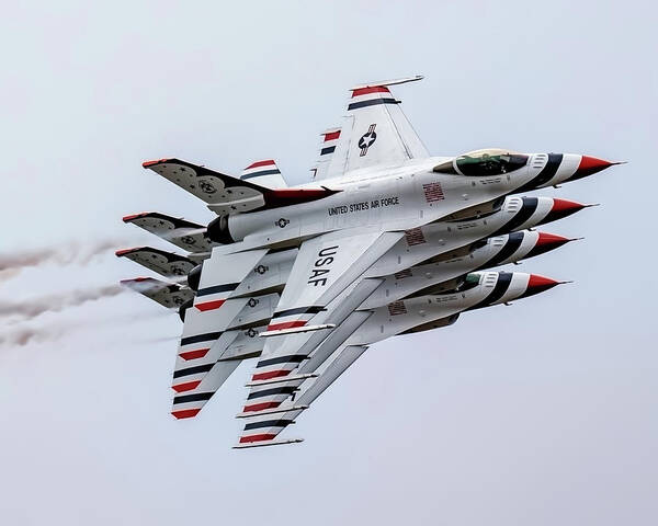 Military Poster featuring the photograph Air Demonstration Squadron Thunderbirds by Tech Sgt Nicolas A Myers