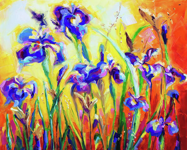 Irises Poster featuring the painting Alpha and Omega by Talya Johnson