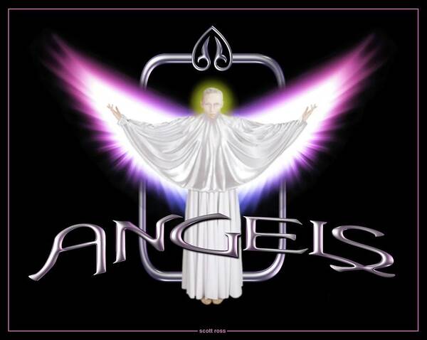 Angels Poster featuring the digital art Angels by Scott Ross