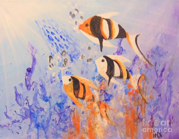 Fish Poster featuring the painting Aquarium by Saundra Johnson