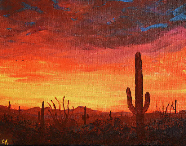 Arizona Poster featuring the painting Arizona Pastel Skies by Chance Kafka