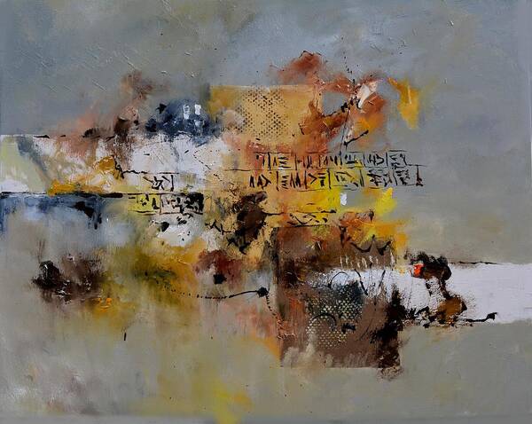 Abstract Poster featuring the painting Assyrian lyrics by Pol Ledent