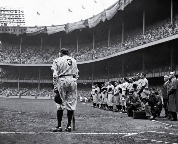 Babe Ruth Poster featuring the photograph Babe Ruth Farewell by Mountain Dreams