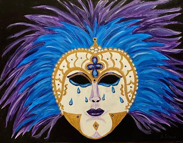 Masquerade Poster featuring the painting Bad Hair Day Masquerade by Nancy Sisco