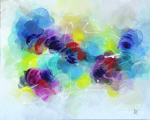 Colorful Modern Abstract Painting Poster featuring the painting Beautiful Mind - Series #4 by Belinda Capol