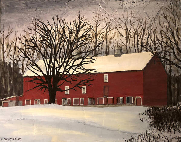 Winter Poster featuring the painting Bixby Barn 1 by Lisa Curry Mair