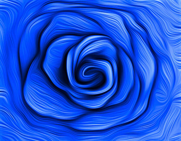 Flower Poster featuring the digital art Blue Rose by Ronald Mills