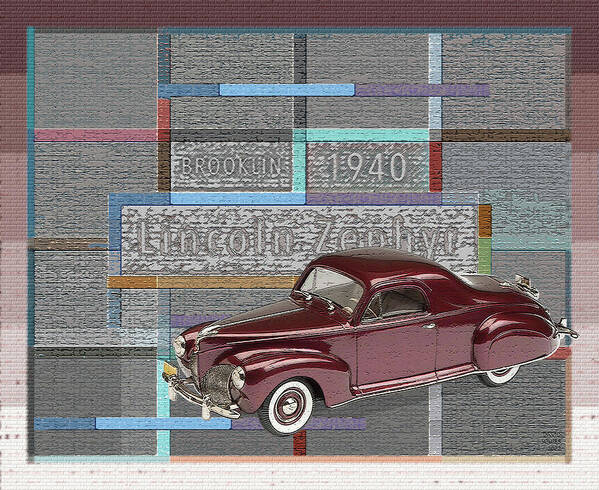 Brooklin Models Poster featuring the digital art Brooklin Models / Lincoln Zephyr by David Squibb