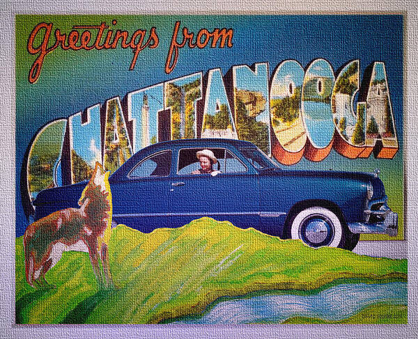 Dixie Road Trips Poster featuring the digital art Dixie Road Trips / Chattanooga by David Squibb