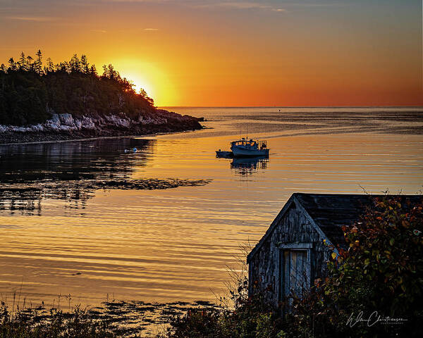 Bunkers Poster featuring the photograph Bunkers Harbor Sunset by William Christiansen