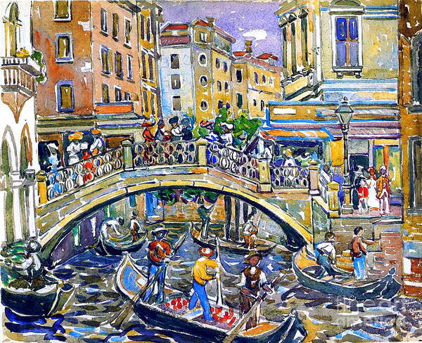 Maurice Prendergast Poster featuring the painting Canal, Venice by Maurice Prendergast