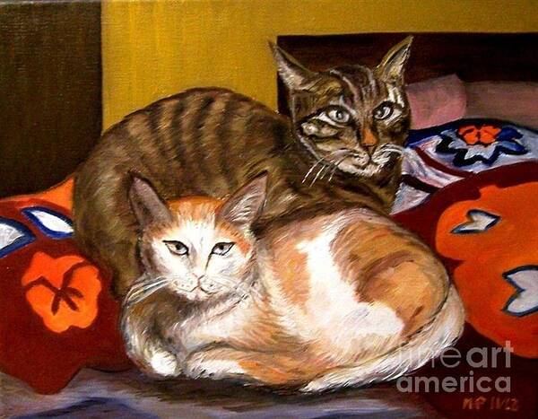 Animals - Cats Poster featuring the painting Cats by Madeleine Prochazka