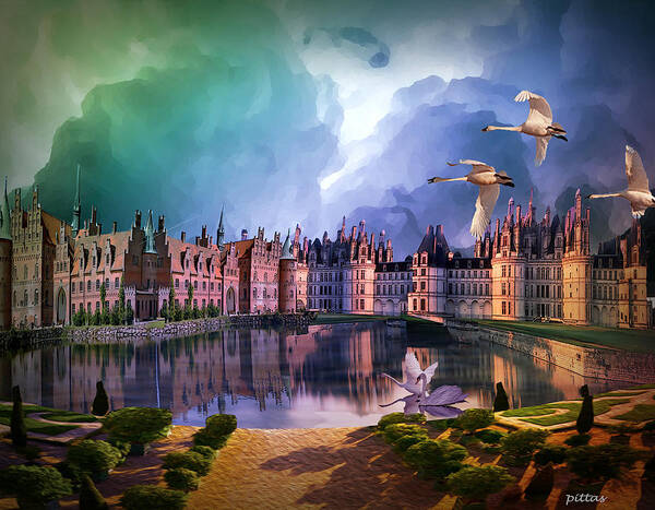  Poster featuring the digital art Chateau Formidable by Michael Pittas