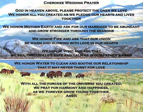 Prayer Poster featuring the digital art Cherokee Wedding Prayer by Linda Feinberg