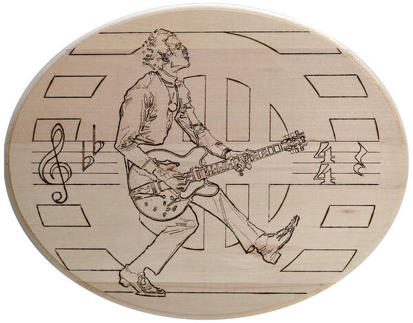 Pyrography Poster featuring the pyrography Chuck Berry - Viva Viva Rock 'N' Roll by Sean Connolly