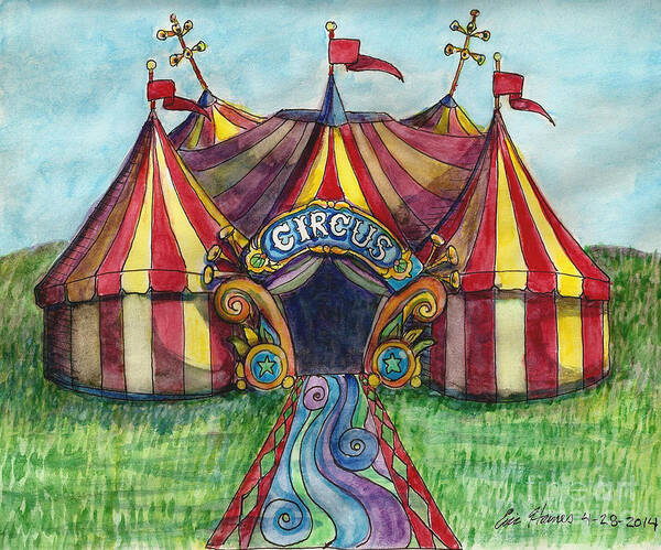 Circus Poster featuring the drawing Circus Tent by Eric Haines