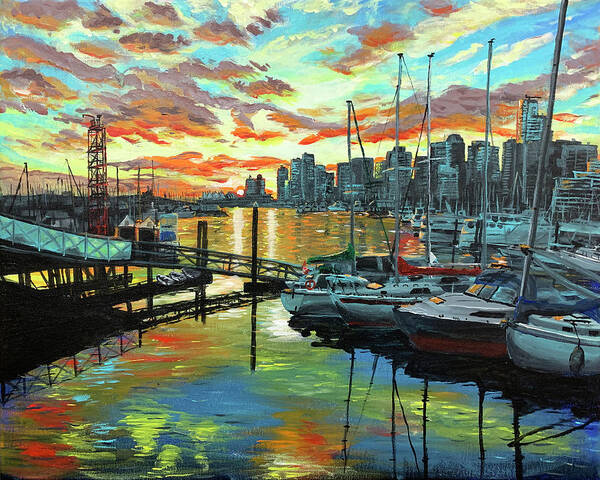 Vancouver Poster featuring the painting Coal Harbour Vancouver by Scott Dewis