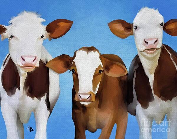 Bradley Poster featuring the painting Cow Crew by Tammy Lee Bradley