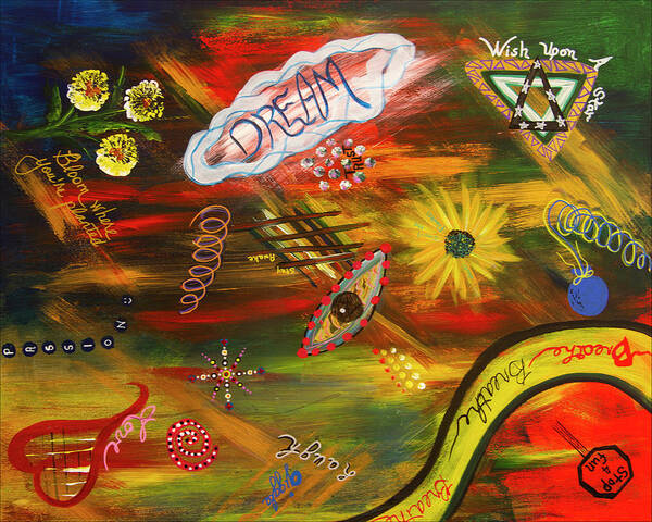 Affirmations Poster featuring the painting Dream Scheme by Donna Manaraze
