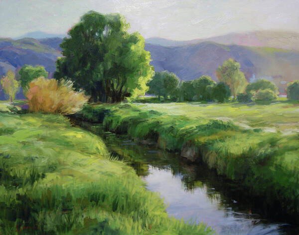 Utah Poster featuring the painting Early Morning in Morgan, Utah by Susan N Jarvis