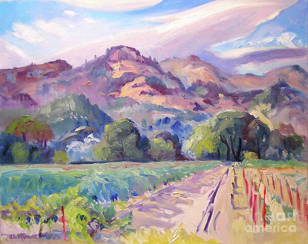 Vineyard Poster featuring the painting On the East Side Calistoga by John McCormick