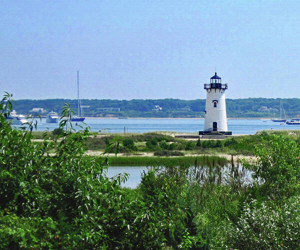 Landscape Poster featuring the photograph Edgartown Lighthouse 300				 by Sharon Williams Eng