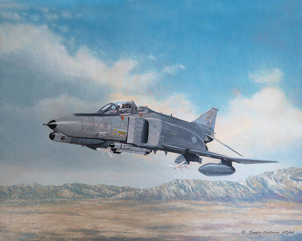 Aviation Art Poster featuring the painting F-4G Wild Weasel by Douglas Castleman