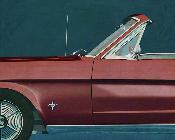 Ford Poster featuring the painting Ford Mustang Convertible 1964 by Jan Keteleer
