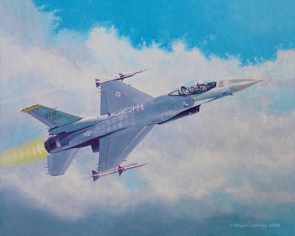 Aviation Poster featuring the painting Full Afterburner by Douglas Castleman