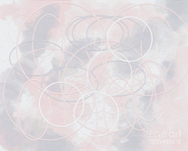 Pink Poster featuring the digital art Geometric abstract in pink and grey by Bentley Davis