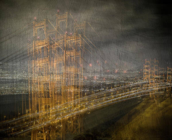 Golden Gate Bridge Poster featuring the photograph Golden Gate Chaos by Linda Villers