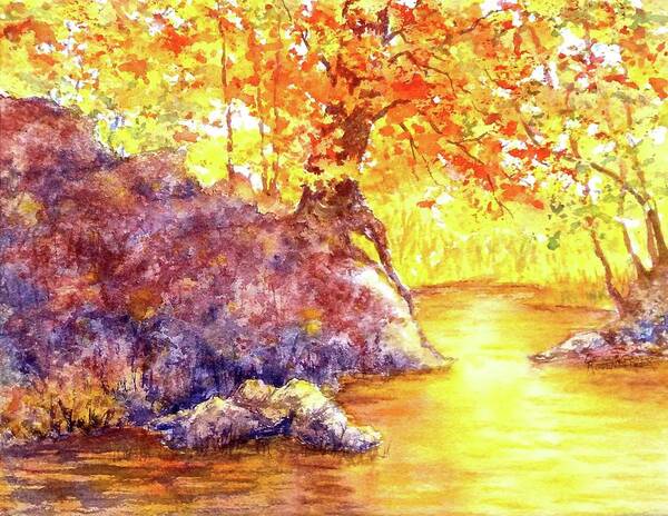 Watercolor Poster featuring the painting Golden Moments by Carolyn Rosenberger