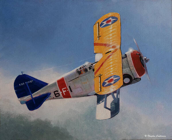 Aviation Poster featuring the painting Grumman F3F by Douglas Castleman