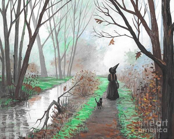 Print Poster featuring the painting Haunted Brook by Margaryta Yermolayeva