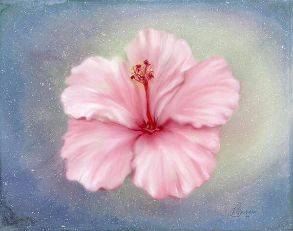 Hibiscus Poster featuring the digital art Heavenly Hibiscus flower by Bonnie Willis