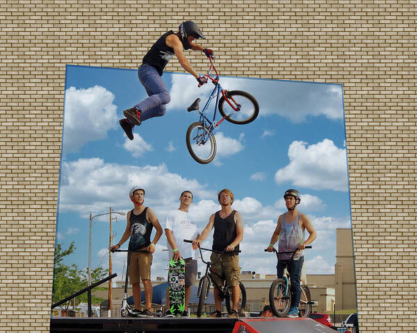 Bikes Poster featuring the photograph High Flying Out Of Frame by Scott Olsen