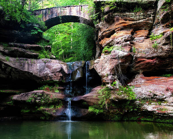 Waterfall Poster featuring the photograph Hocking Hills Waterfall 1 by Flees Photos