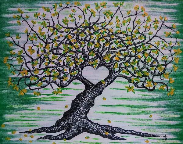 Home Poster featuring the drawing Home Love Tree by Aaron Bombalicki
