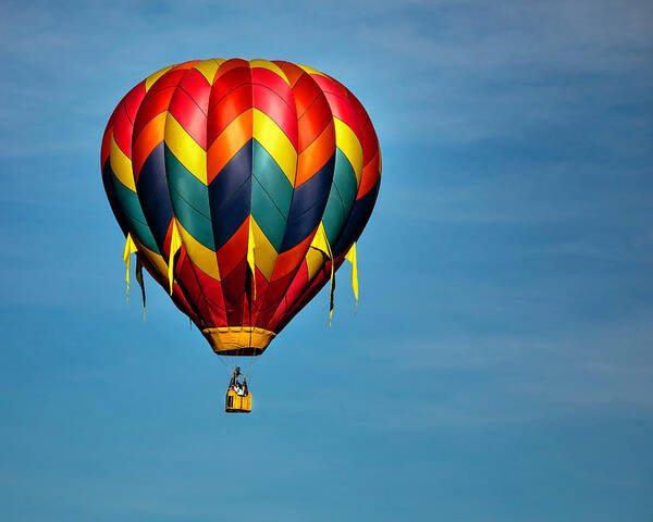 Hot Air Balloon Poster featuring the photograph Hot Air Balloon in Flight 4 by James Sage