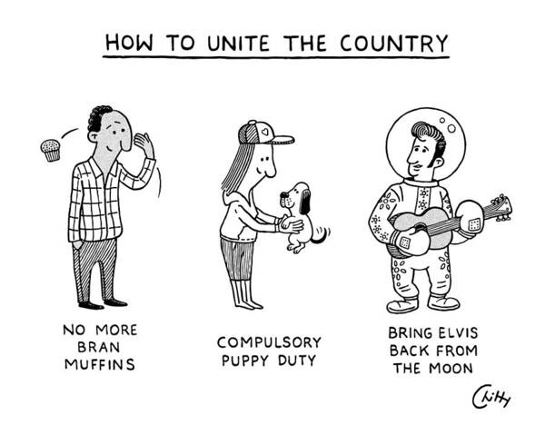 Captionless Poster featuring the drawing How To Unite The Country by Tom Chitty