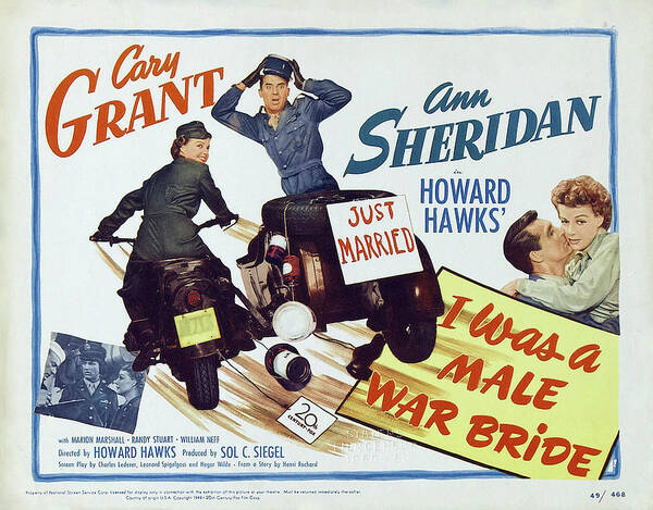 Was Poster featuring the mixed media ''I Was a Male War Bride'', with Cary Grant and Ann Sheridan, 1949 by Movie World Posters
