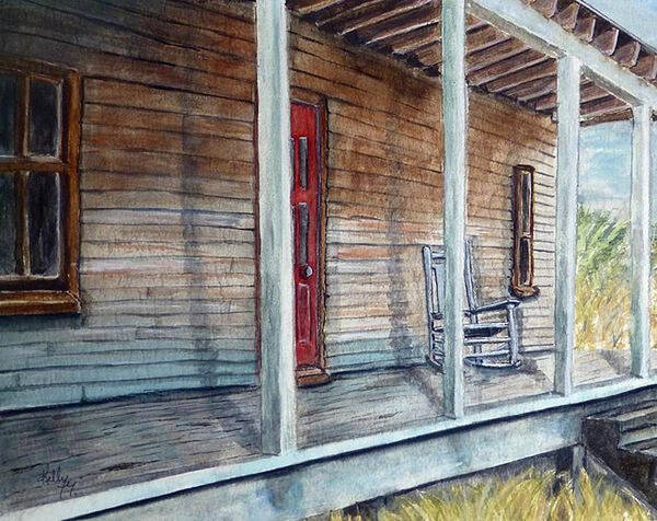 Porch Poster featuring the painting If This Old Porch Could Talk by Kelly Mills