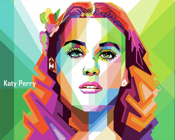 #katyperry #popart #digitalart Poster featuring the digital art KatyPerry Pop Art by Herul Stock