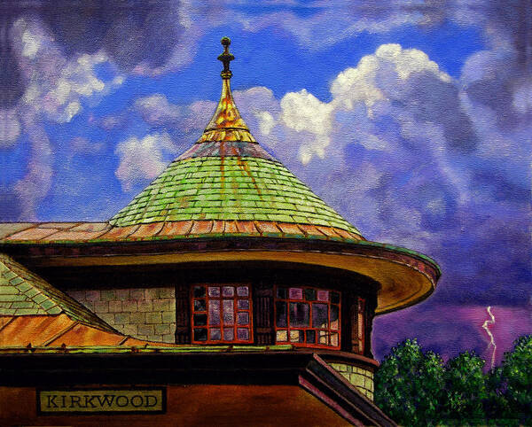 Kirkwood Poster featuring the painting Kirkwood Train Station by John Lautermilch