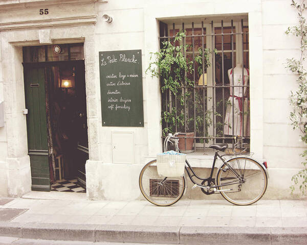 Bicycle Poster featuring the photograph La Poule Blanche by Lupen Grainne